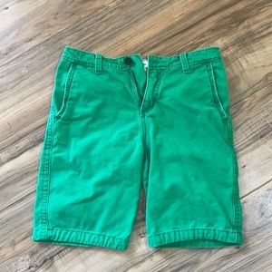 Abercrombie Kids Green Flat Front Shorts